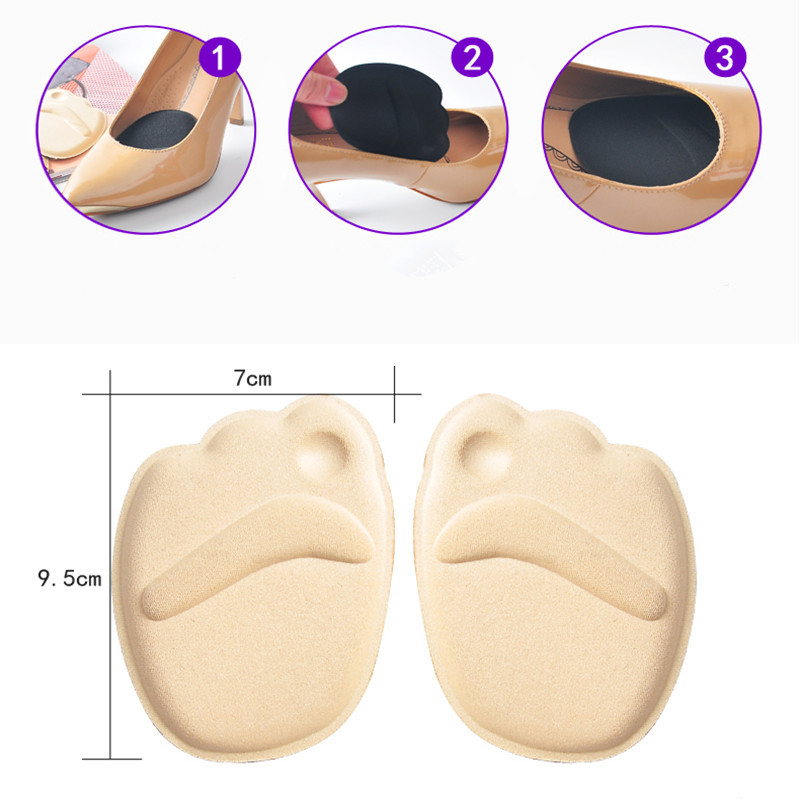 1 pair Forefoot Insoles Shoes Sponge Pads High Heel Soft Insert Anti-Slip Foot Protection Pain Relief Women shoes insert Insoles