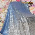 Royaltime Gradient Royal Blue-Silver Sequin Fabric Stretch Spandex Embroidered Mesh African Lace Sequin Fabric for Dress DIY