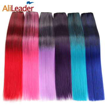 Alileader borong berwarna -warni berwarna panjang panjang lembut satu kepingan 5 klip klip lancar dalam lanjutan rambut