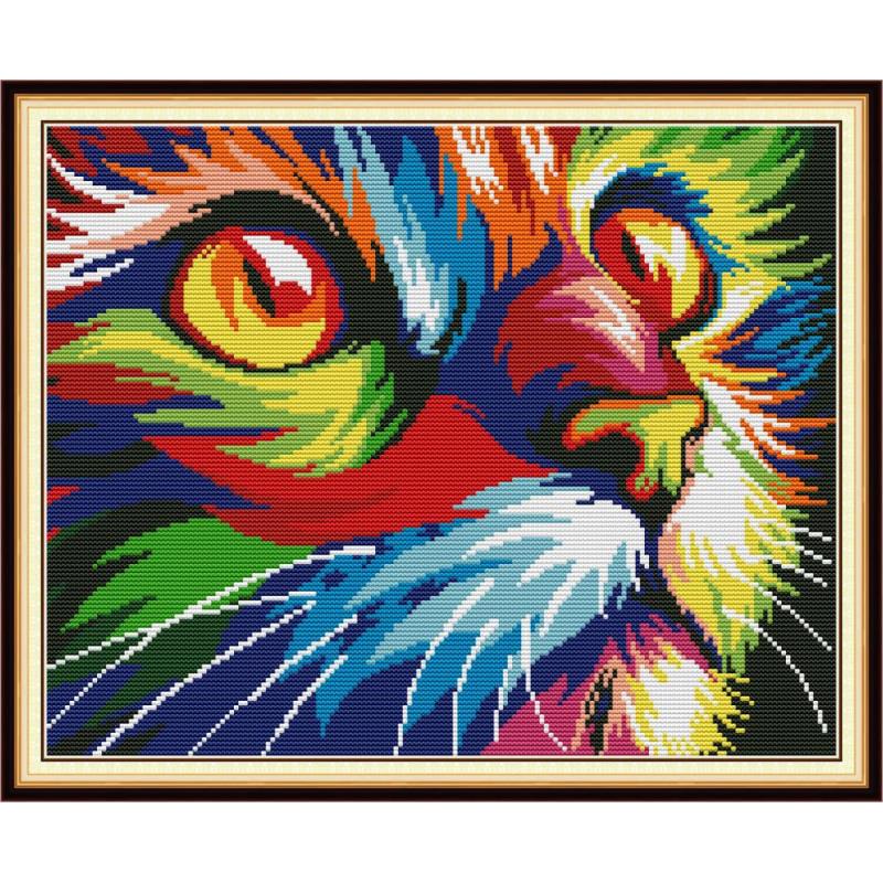 Colorful animal pattern print cross stitch kit abstract art animal painting 14CT 11CT embroidery kit DIY needlework embroidery