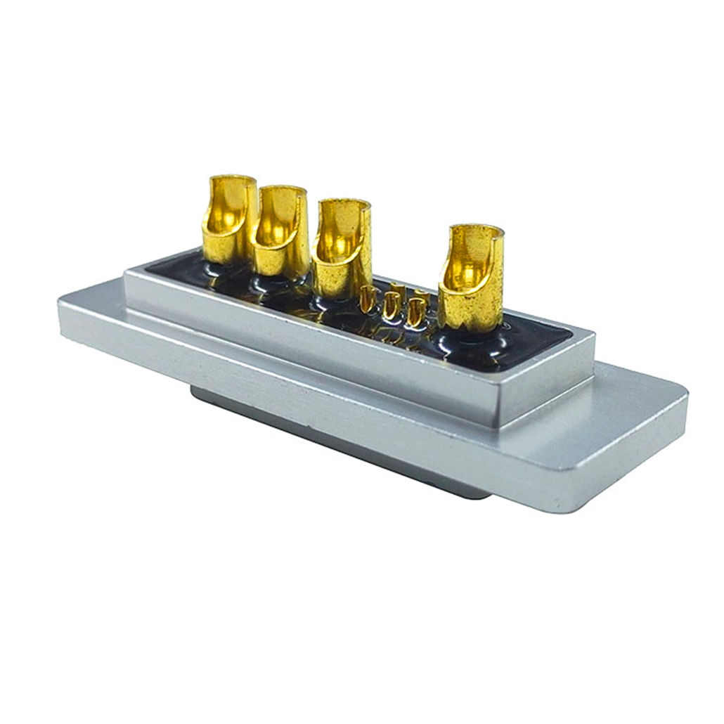Solder-Type 9W4 Metal High-Current Waterproof Connector