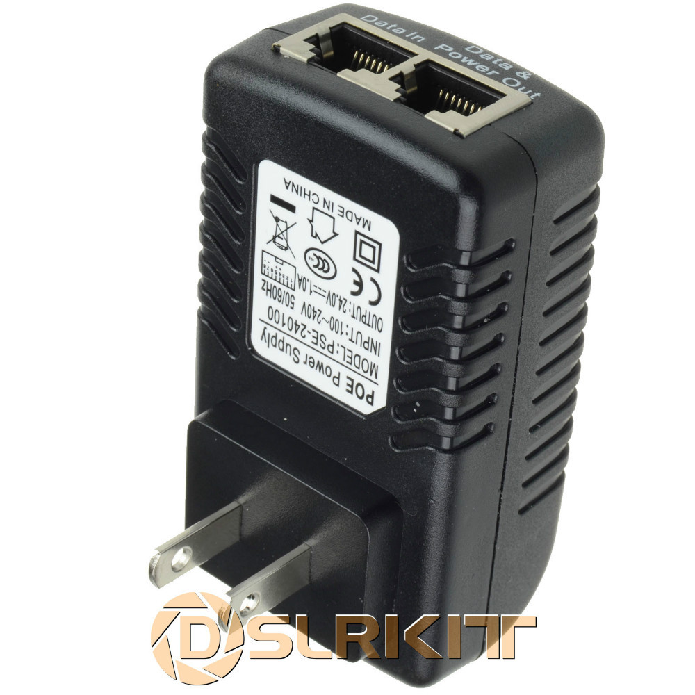 DSLRKIT 24V 1A PoE Injector Power Over Ethernet Adapter