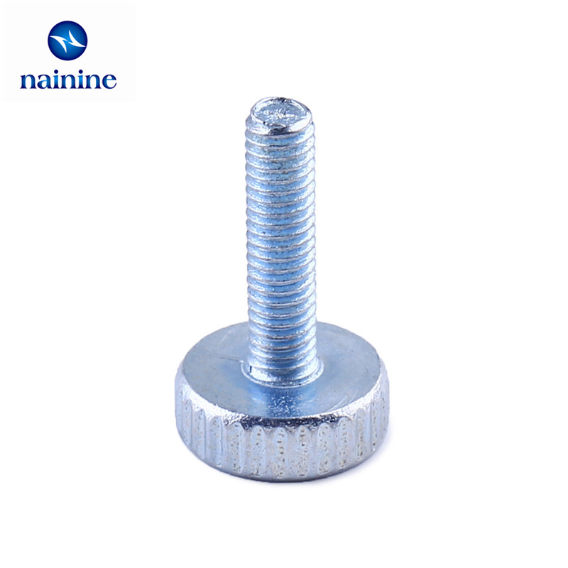 GB835 M3 M4 M5 M6 M8 M10 Knurling Flat Head Knurled Thumb Screw Hand Tighten Computer Screws DIN653 B023