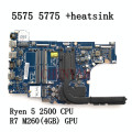 R5 2500 CPU FOR DELL INSPIRON 5575 5775 Laptop Motherboard CAL51 LA-F121P R7 M260(4GB)GPU +Heatsink CN-0THTD8 THTD8 Mainboard