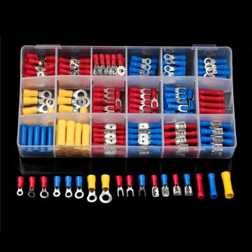 300Pc Assorted Full Insulated Electrical Wire Terminals Crimp Connector Spade Butt Ring Fork Crimping Terminal Set