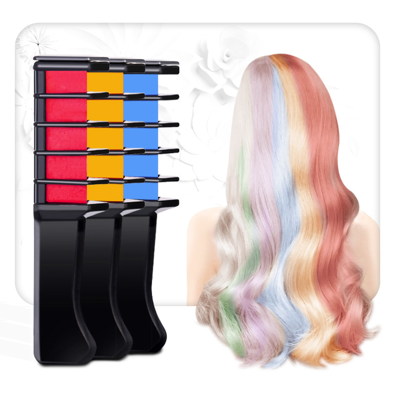 9 Color Disposable Temporary Hair Chalk Hair Dye Comb Hair Chalk Highlighter Crayons Hair Dyeing Tool Disposable Hair Cream TSLM