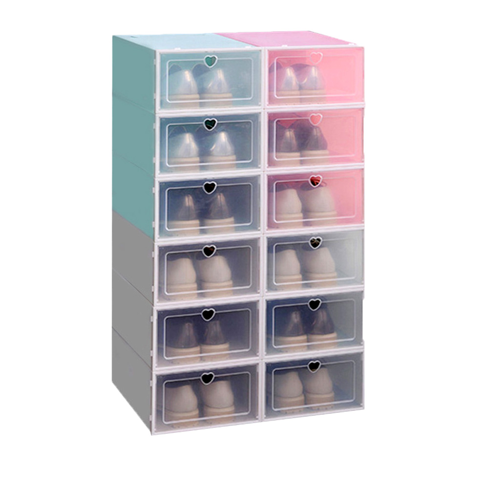 Clear PP Stackable Dust-proof Flip Drawer Shoes Box Home Storage Container Organizer Plastic Shoe Boxes Stackable Storage Boxes