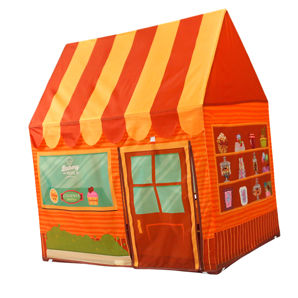 Folding Up Playhouse Dessert House Game Tent Kids/Baby Ball Pit Indoor & Outdoor Toy - Orange