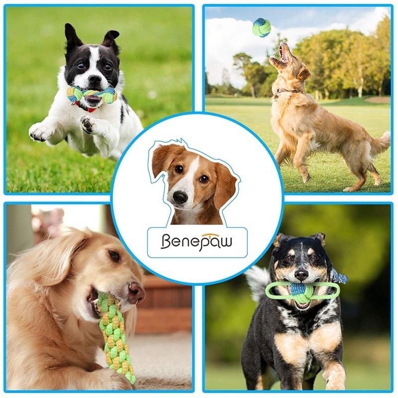 Benepaw Eco-friendly Cotton Dog Rope Toys Durable Small Medium Big Pet Dog Chew Toys Interactive Teeth Cleaning Puppy Play
