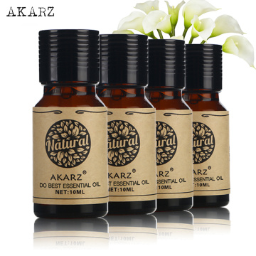 AKARZ Famous brand Tea tree Vanilla Frangipani Peony essential oil For Aromatherapy Massage Spa Bath skin care 10ml*4