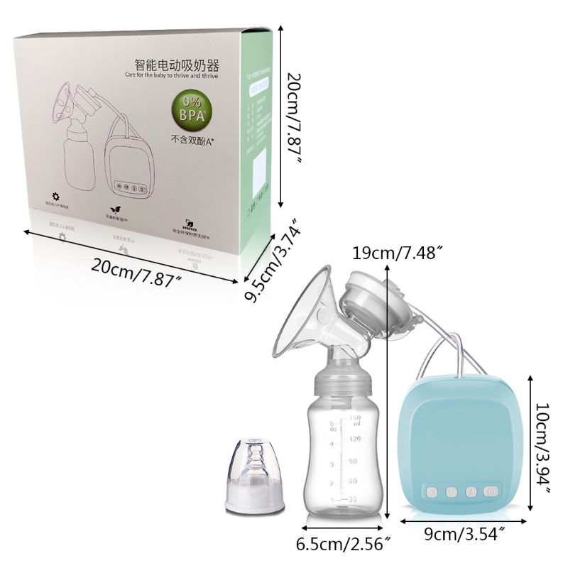 Electric Breast Pump Automatic Milker with Baby Bottle Maternal Nipple Suction Milk Extractor USB