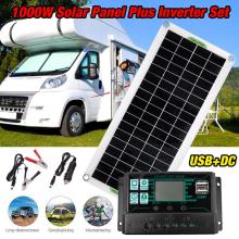 12V/24V Solar Panel System Powerful Solar Charging Kit 1000W Solar Inverter Kit Complete Power Generation