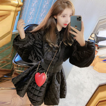 Fashion Women Short Suit Jacket 2020 Winter New Slim Short Skirt Cotton Coat Trendy Temperament Female Jacket Black Parka BC110