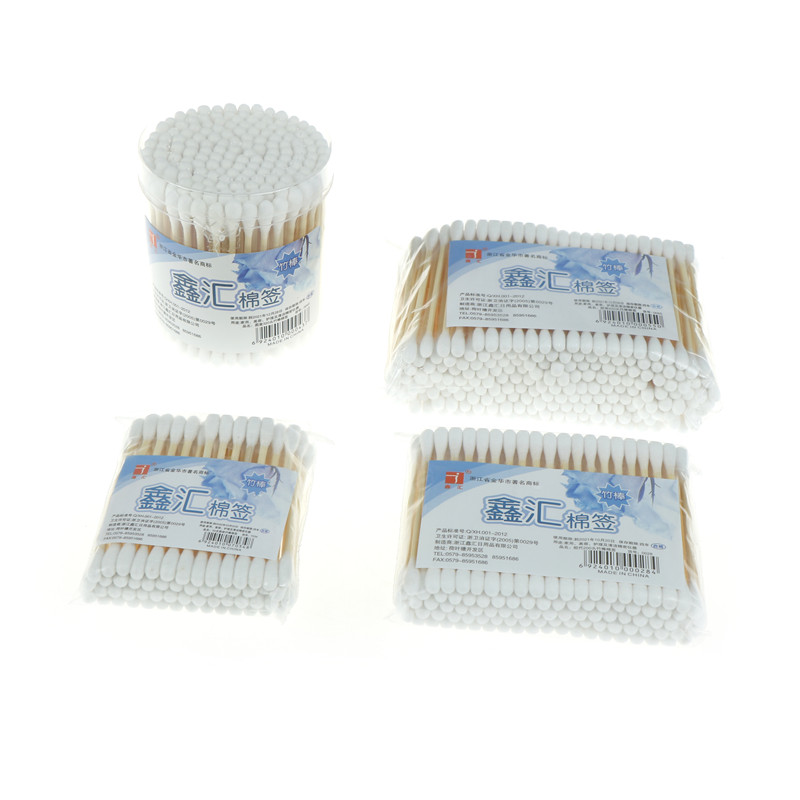 200pcs 1set Simple Tip Swab Cotton Buds Applicator Wooden Swabs Clean Sticks