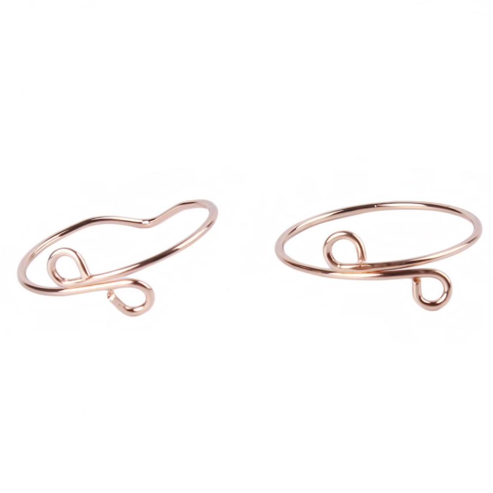 2Pcs/Set Korea Toe Ring Set V-shaped Gold Simple Fashion Foot Toe Rings For Women Female Beach Elegant Jewelry Open Finger Ring