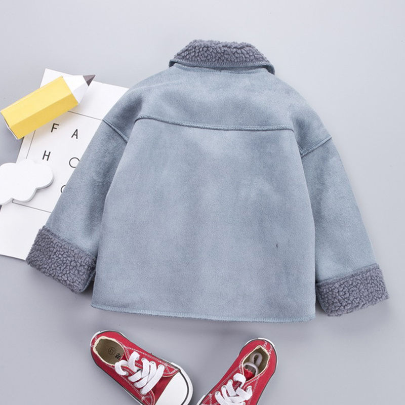 Baby Boys Jacket Winter Warm Coats For Kids Jacket Lambswool Splice Children Lapel Outerwear 1 2 3 4 5 Toddler Christmas Clothes