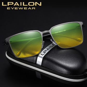 Anti-glare Yellow Glasses Men Women Polarized Night Vision Sunglasses Rivet Decorate Classic Driving Goggles Oculos