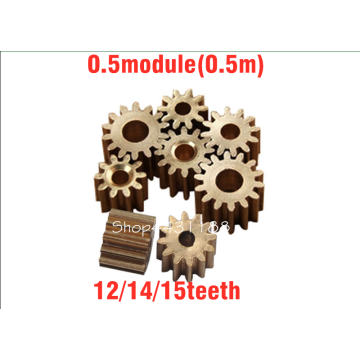 0.5m,12/14/15Teeth, H5mm, Brass Shaft Gears Metal Motor Teeth Copper Gears Sets Hardware gear