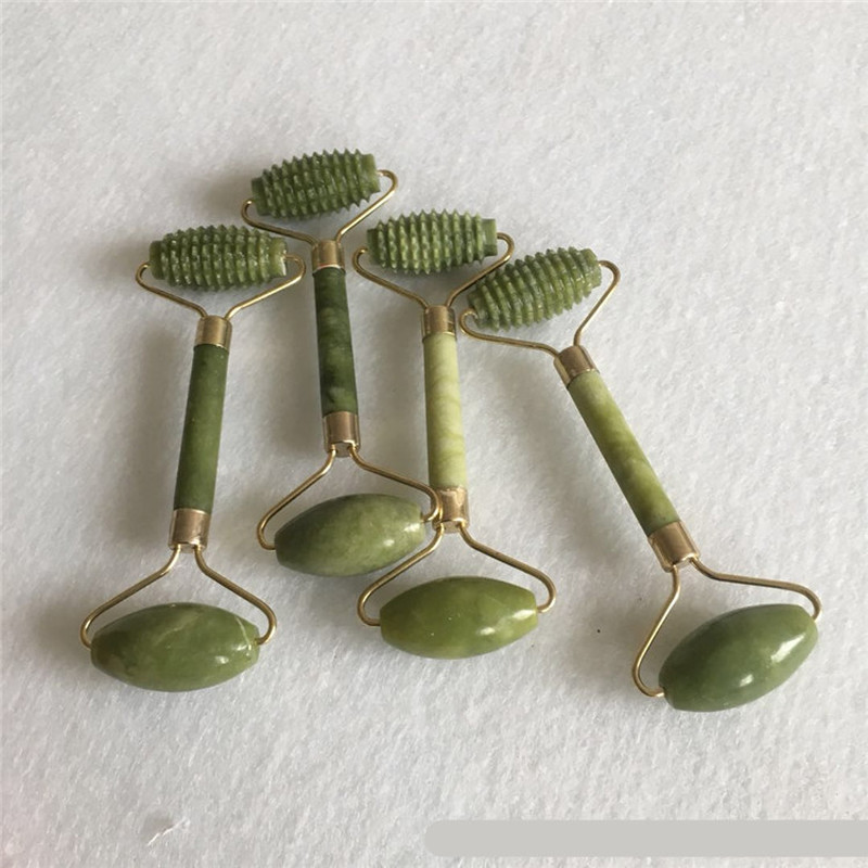 Roller Face Thin Massager Natural Stone Jade Facial Double Head Beauty Massage Slim Neck Body Relaxation Lift Tool Jade Roller
