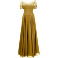 ANGELSBRIDEP Short Sleeves Mother of The Bride Dresses Vestido da dama de honra Lace Beaded Formal Long Evening Party Gowns HOT