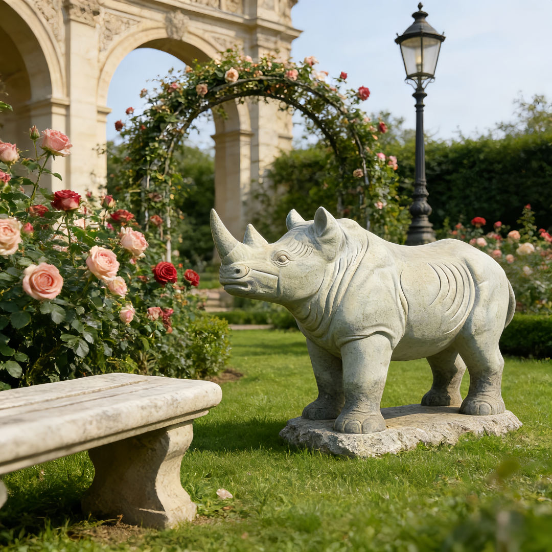 Outdoor Rhinoceros Statue