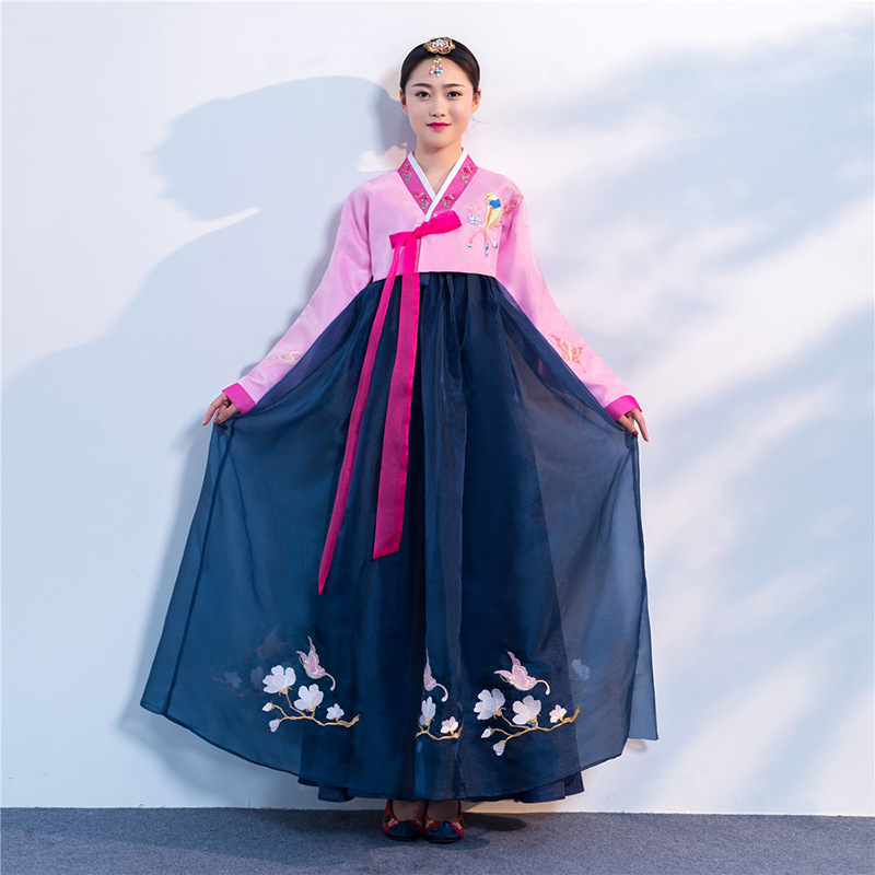 2020 Embroidery Traditional Hanbok Dress Women Orthodox Court Palace Wedding Clothing Korean Ancient Princess Dance Dresses