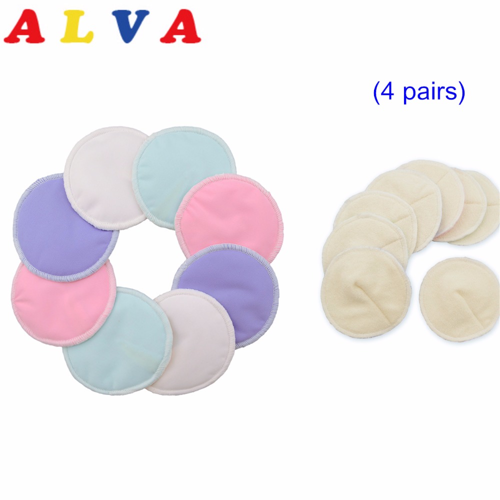 8pcs per Lot Alvababy Super Soft Arc Bamboo Breast Pad Nursing Pads For Mum Washable Feeding Pad