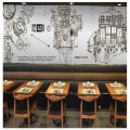 Drop Shipping wallpaper 3D Industrial Style Auto Parts Wallpaper Hand Painted Lines Metal Machinery KTV Network Bar Tea Shop