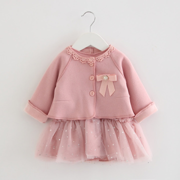 2020 Kids Winter Clothing 2Pcs Baby Girls Princess Tutu Dress Coat Outwear Party Dresses Elegant Christmas Clothes Set 1-5T