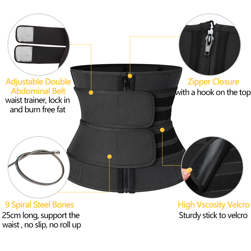 Men Waist Trainer Corsets Fitness Trimmer Belt Slimming Body Shaper for Weight Loss Sauna Sweat Girdle Workout Fat Burner Fajas