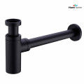 Luxury Matte Black High Quality Brass Body Euro Basin Bottle Plumbing P-Trap Wash Pipe Waste Bathroom Sink Trap