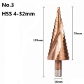 XCAN 3PCS 4-12/20/32mm P6M5 Super carbide PVD TiNC Coating Spiral Grooved center solid carbide drill bit HSS Step Cone Drill Bit