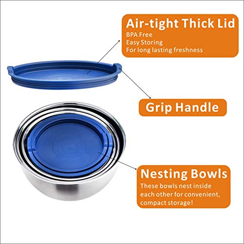 Stainless Steel Mixing Bowl set with Lids