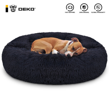 DEKO Super Soft Pet Dog Beds Kennel Round Cushion Fluffy Cat House Warm Comfortable Sleeping Mat Sofa Washable Puppy Supplies