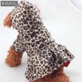 Dog Cat Dress Clothes Tutu Pet Hoodie Skirt Winter Leopard Clothes With Hat For Small Dog Teddy Chihuahua Pet Product