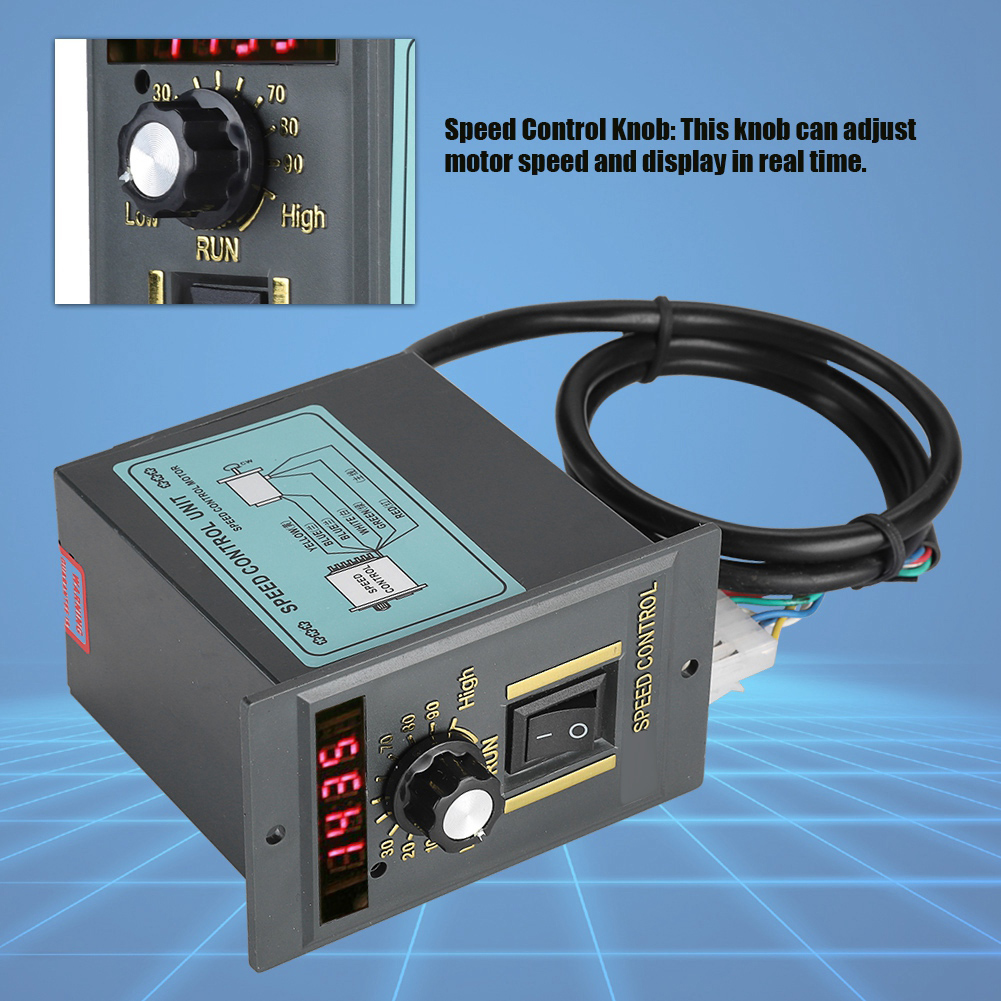 AC 220V 50Hz Motor Speed Controller 400W Digital Adjustable Stepless Plc Motor Speed Controller 0-1450rpm Speed Regulator