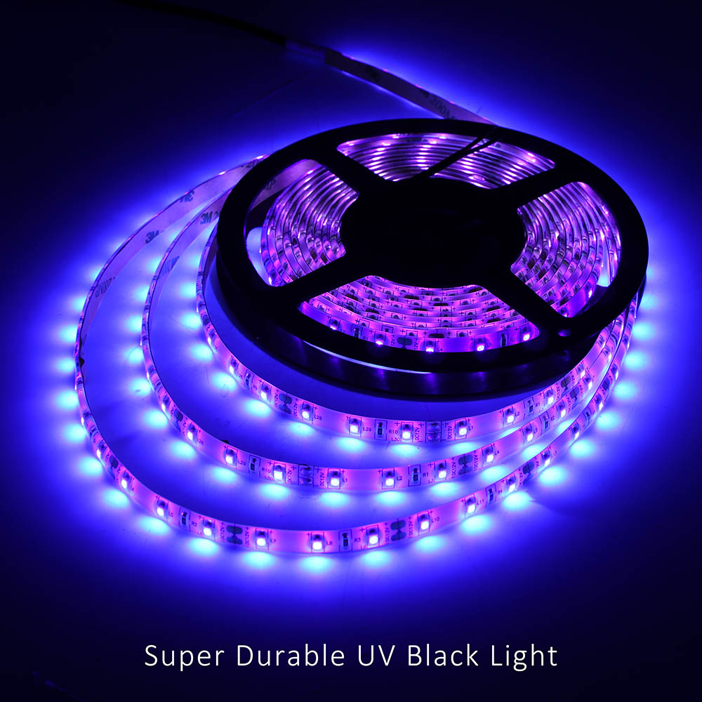 5m 12V UV LED Strip SMD 5050 3528 2835 Black Flexible LED light 60leds/m Ultraviolet Ray Tape Lamp