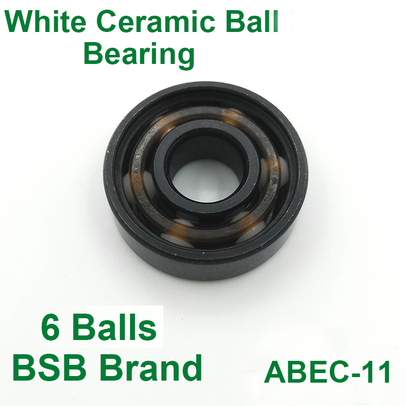 16pc Abec11 Original BSB Swiss Speed Bearing 608 White Ceramic Balls Inline Skate Roller Skates Skateboard BSB Bearings Ceramica