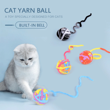 Cat Bell Toy Pet Cat Ball Molar Gnaw Toy Interactive Toy Wool Bell Ball Pet Toy Cat Interactive Toy Stick Pet Cat Teaser Toy