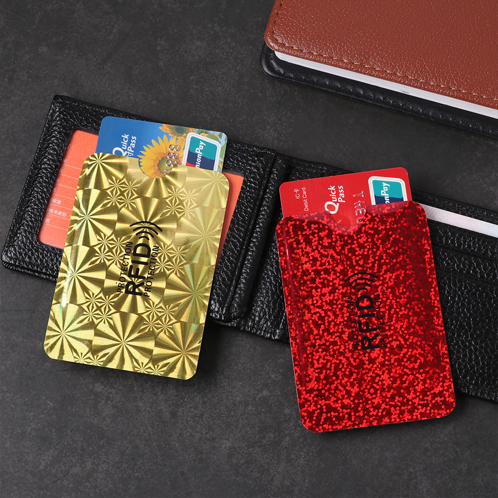 5PCS Aluminium Foil Anti-degaussing Bank Card Anti-theft Holder Set Smart RFID Blocking Reader Shielding Bags Case Accessory