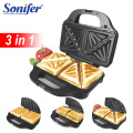 3 in 1 Electric Waffle Maker Iron Sandwich Machine Non-Stick Pan Bubble Egg Cake Oven Household Breakfast Waffle Machine Sonifer