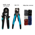 Electrical Electrician Crimping Tool Kit , HSC8 6- 4A Pliers , Multifunctional Wire Stripper, for Tube Terminal 1200pcs /box