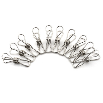 10pcs/lot Clothes Pegs Modern Stainless Steel Metal Spring Clips Clothes Hanging Pegs Clips Clamps Silver Binder Clips
