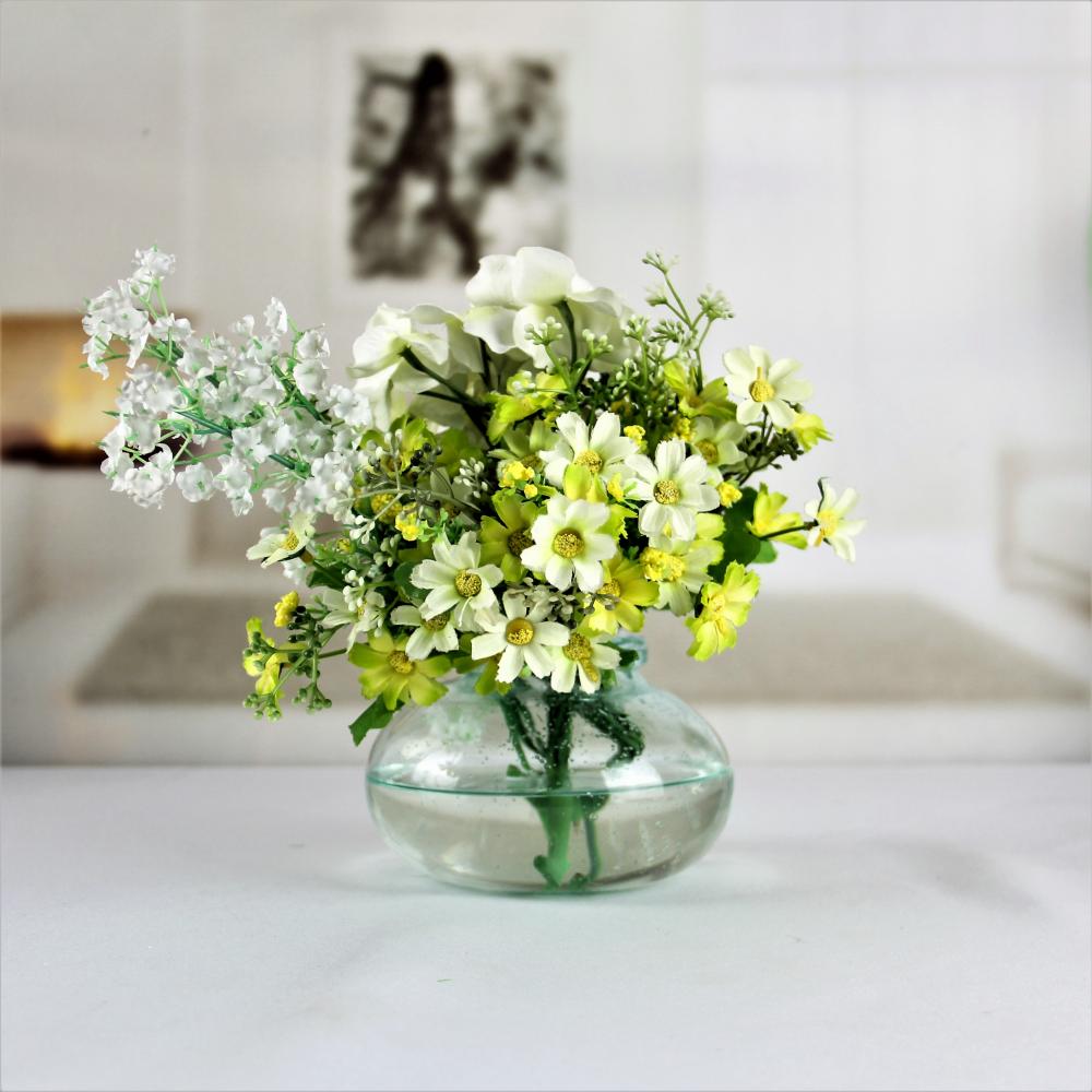 Recycled Glass Vase With Rolling Rim