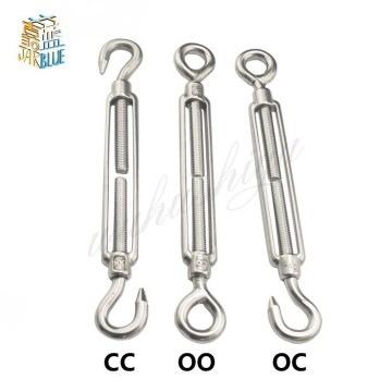 1Pcs M4 M5 M6 M8 M10 Stainless Steel 304 Adjust Chain Rigging Hooks & Eye Turnbuckle Wire Rope Tension Device Line Oc Oo Cc Type