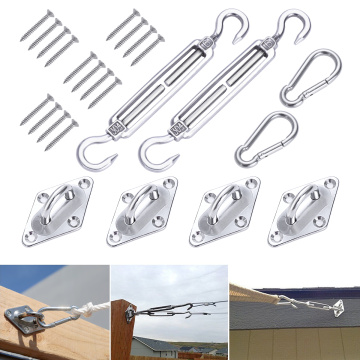 8PCS Adjustable Durable Practical Hardware Bracket Installation Kit for Rectangular Triangular Sun Shade Sail Garden Plants A35