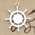 3pcs Charms Rudder Helm Anchor Ship Clock 40x35mm Antique Silver Color Pendants Making DIY Handmade Tibetan Finding Jewelry