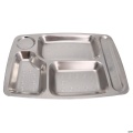 Stainless Steel Divided Dinner Tray Lunch Container Food Plate 4/5/6 Section