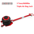 New Arrival 3 Tons/6600lbs Folding Triple Air Bag Jack Pneumatic Car Jack Stand Automotive Lifting Tools Red