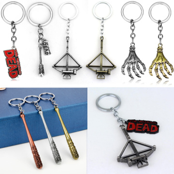 The Walking Dead Keychain Negan Lucille Mini Baseball Bat Ball Keyring Crossbow Bow Arrow Zombie Key Chain Metal Key Ring Holder
